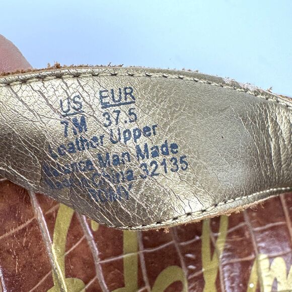 Sam Edelman Cogac Leather Platform Wedge Hippy Boho Cork Sandals, Sz. 7 - Picture 9 of 14